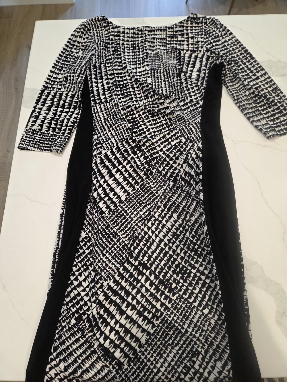 Ralph Lauren Black and White Long-Sleeve Sheath Dress